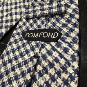 Tom Ford Blue and White Silk Jacquard Neck Tie